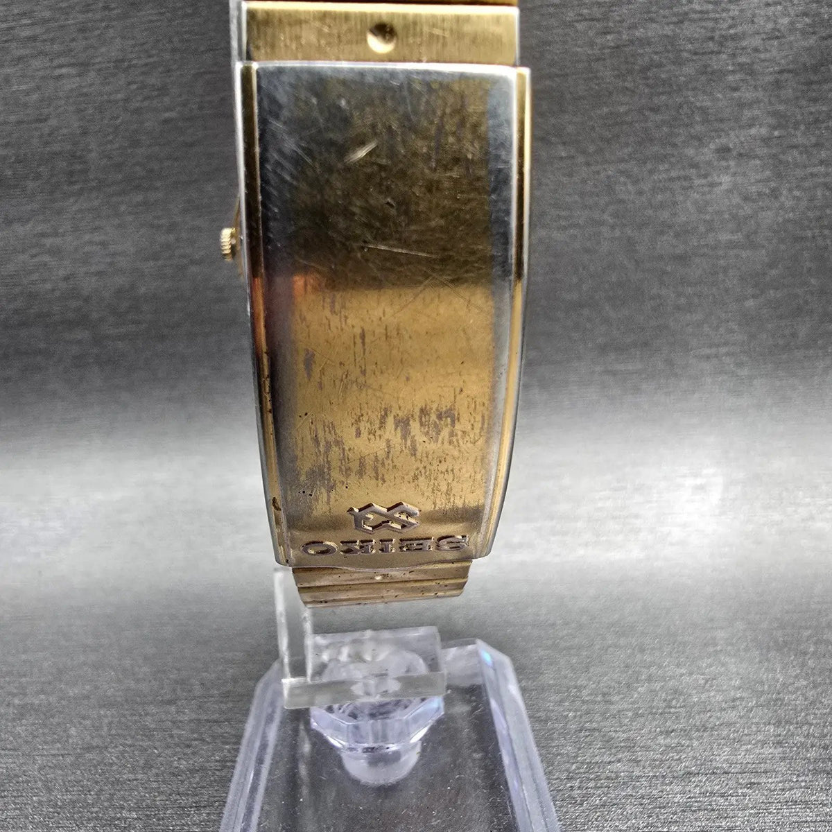 Seiko SQ Watch Men 33mm Gold Dial Gold Daydate Round 6923-7099 New Battery7