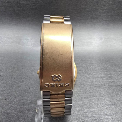 Seiko SQ Watch Men 36mm Gold Dial Gold Tone Daydate Round 8223-8019 New Battery7