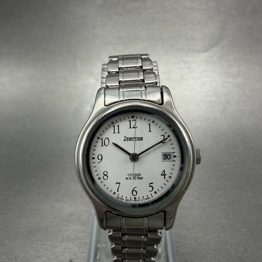 Citizen Junction Watch Women 25mm White Dial Silver Tone Date 6010-K05669 NewBat0