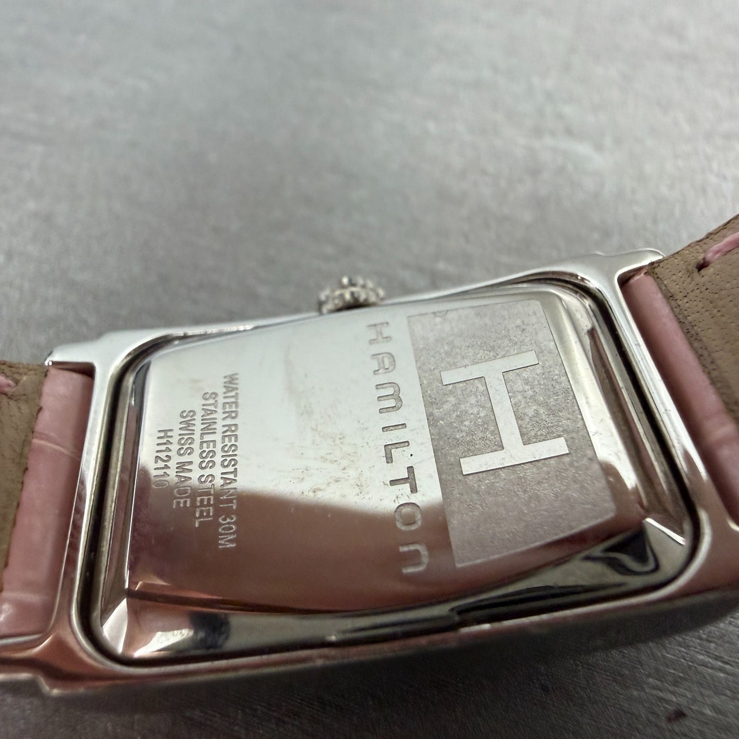 Hamilton Ardmore Watch Women 19mm Pink Dial Steel Rectangle H112110 New Battery10
