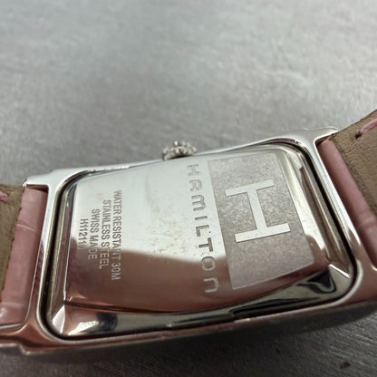 Hamilton Ardmore Watch Women 19mm Pink Dial Steel Rectangle H112110 New Battery10