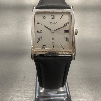 Seiko Tank Watch Men 24mm Silver Dial Silver Tone Rectangle 2620-5000 New Batt5