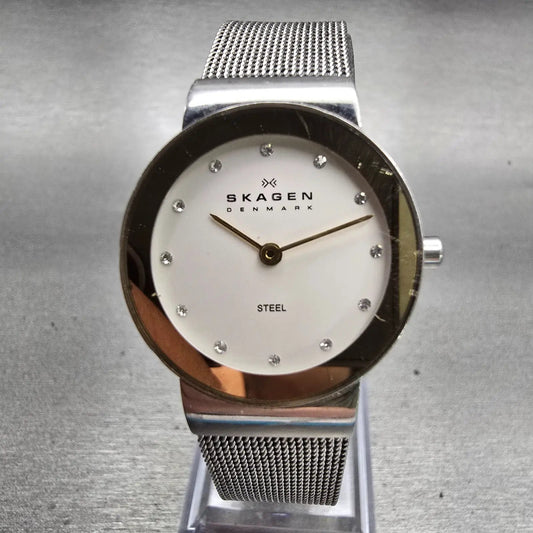 Skagen Freja Watch Women 26mm White Dial Two Tone Round 358SGSC New Battery0