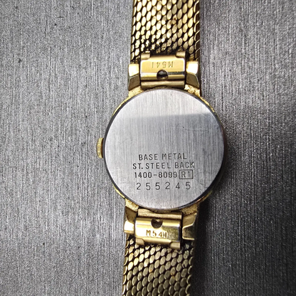 Seiko Watch Women 19mm Silver Dial Gold Tone Oval 1400-8099 New Battery Vintage10