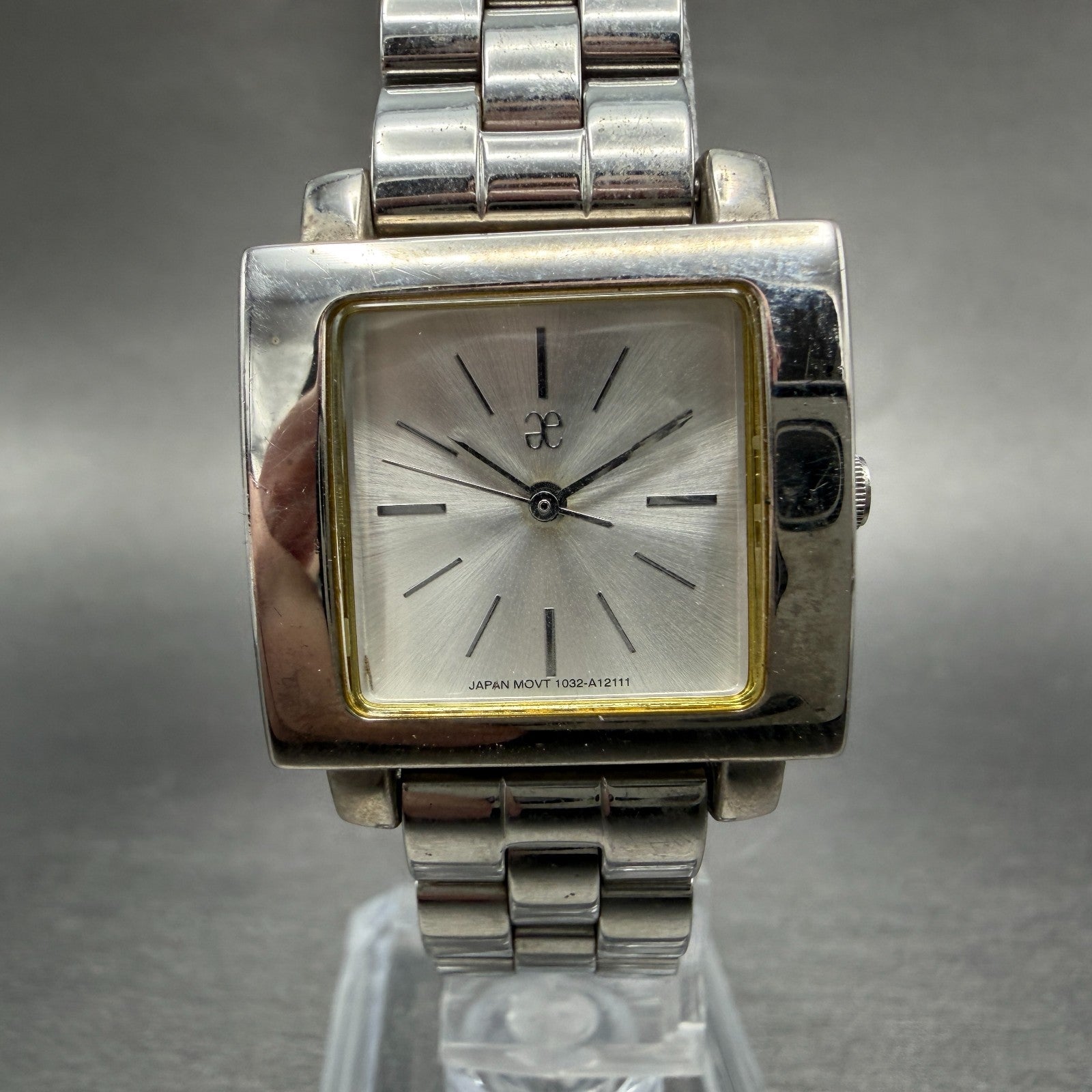 Citizen Watch Women 25mm Silver Dial Silver Tone Rectangle 1032-A05699 New batt0