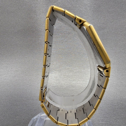 Seiko Tank Watch Men 26mm Gold Dial Gold Tone Rectangle 7430-5479 PARTS