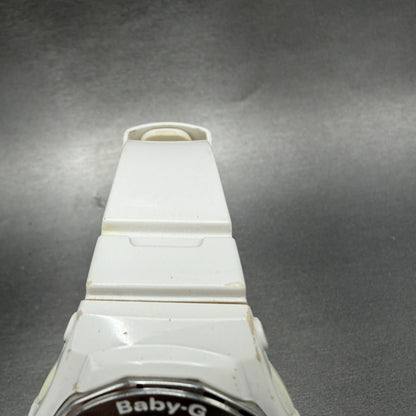 Casio Baby-G Watch Women 38mm White Dial White Case Round BGA-100 New Battery AB4