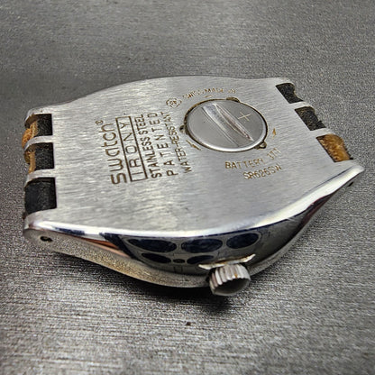 Swatch irony Watch men 38mm Black Dial Steel Daydate Round YGS737 New Battery10