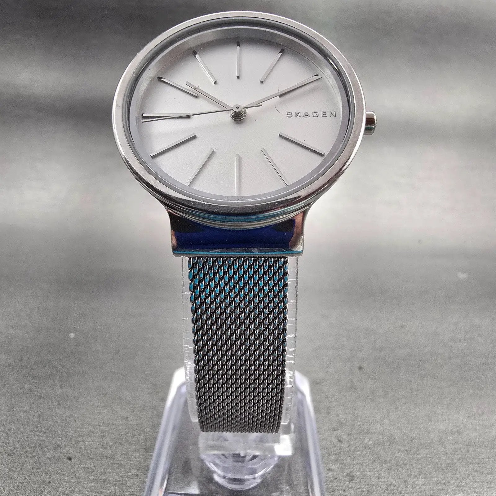 Skagen Ancher Watch Women 30mm Silver Dial Silver Tone Round SKW2478 New Battery5