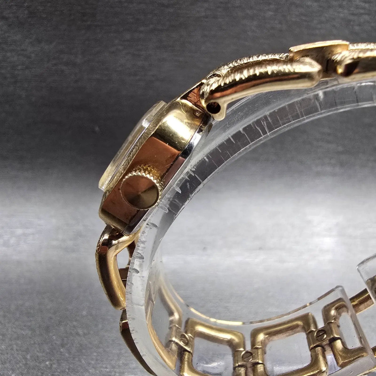 Seiko Watch Women 16mm Purple Dial Gold Tone Rectangle 11-3459 Manual Wind2