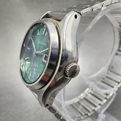 Seiko Watch Women 25mm Green Dial Silver Tone Daydate 43260070 New Battery2
