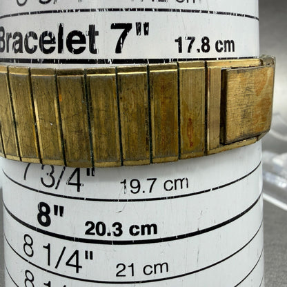Bulova Tank Watch Men 27mm Gold Dial Gold Tone Rectangle 92V11 Vintage PARTS15