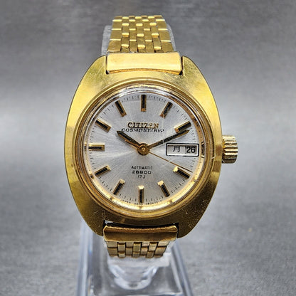 Citizen CosmostarV2 Watch Women 25mm White Dial Gold Tone Daydate Automatic Runs0