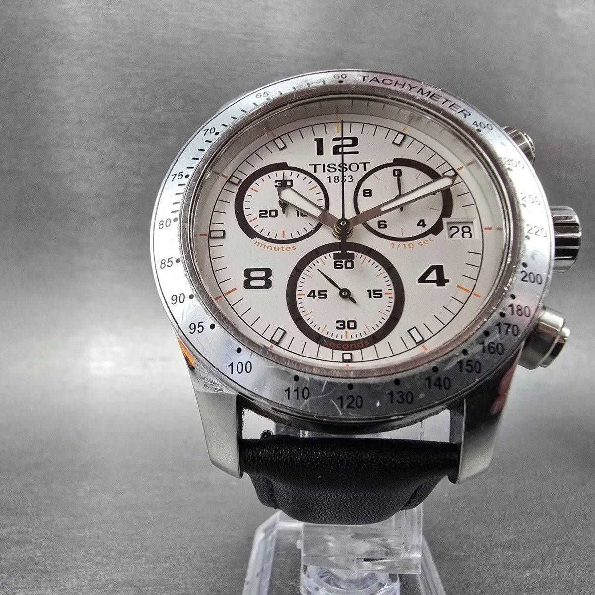 Tissot T-Sport V8 Chronograph Watch Men 43mm White Dial Steel Date New Battery7