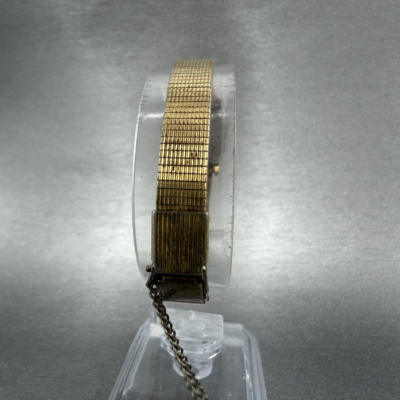 Seiko Tank Watch Women 17mm Champagne Dial Gold Tone 5420-5319 New Battery7