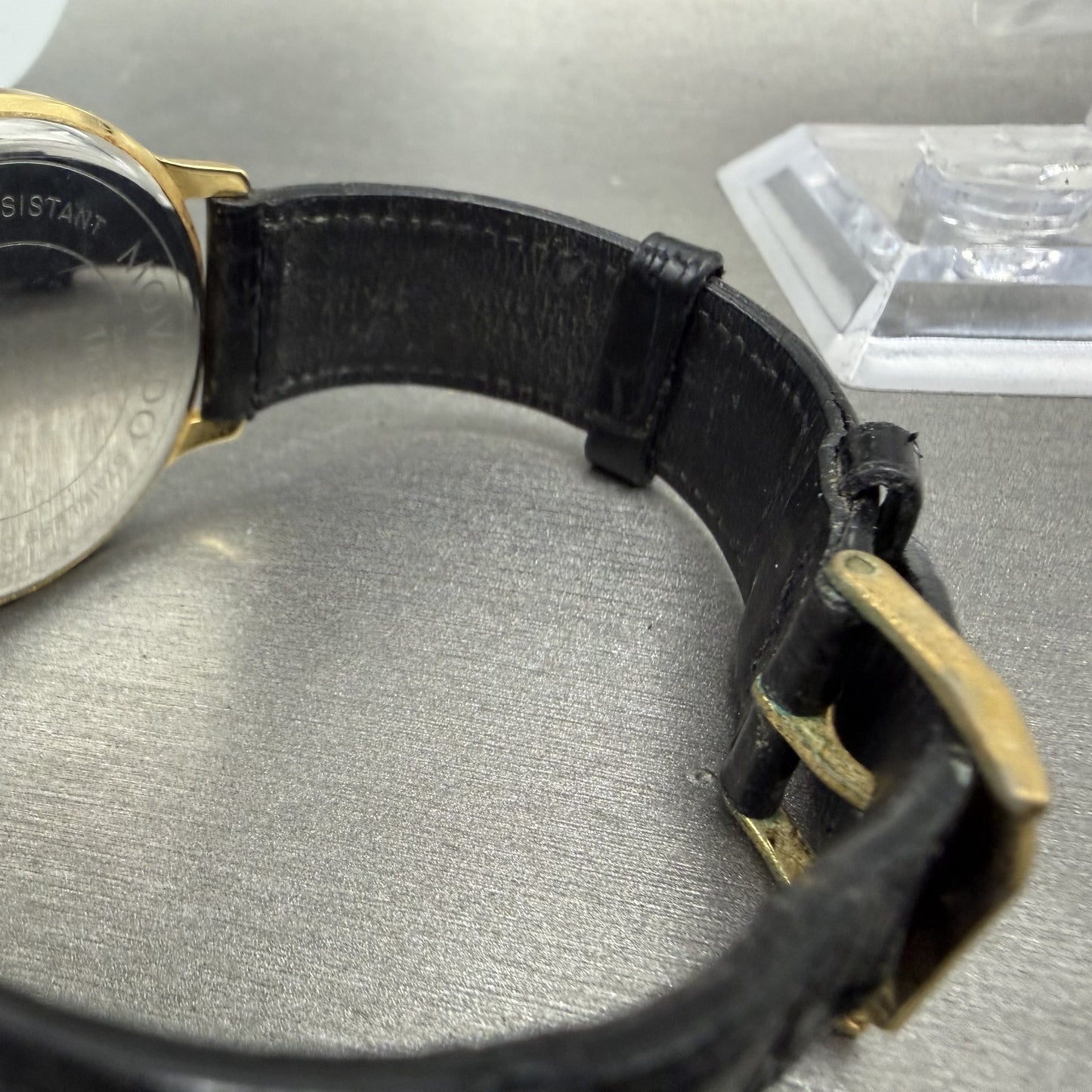 Movado Museum Watch Men 35mm Black Dial Gold Tone Round 87E40844 New Battery A13