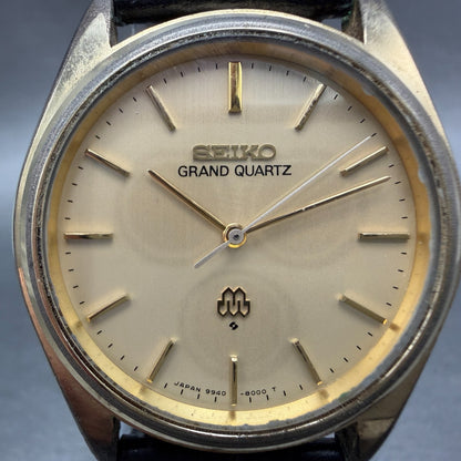 Seiko Grand Quartz Watch Men 35mm Champagne Dial Gold Tone 9940-8010 New Battery1