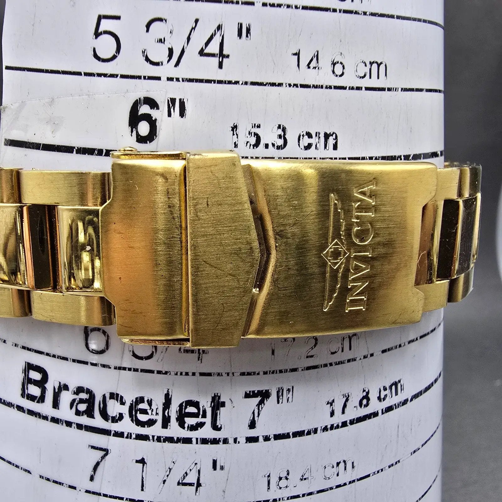 Invicta GMT Watch Unisex 38mm Champagne Dial Gold Tone Date 18252 New Battery10