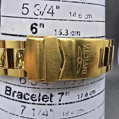 Invicta GMT Watch Unisex 38mm Champagne Dial Gold Tone Date 18252 New Battery10
