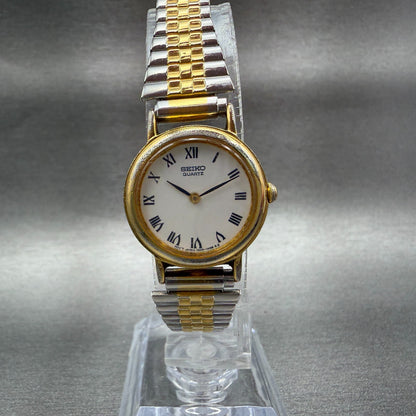 Seiko Watch Women 21mm White Dial Two Tone Round 1N00-0040 New Battery Vintage5