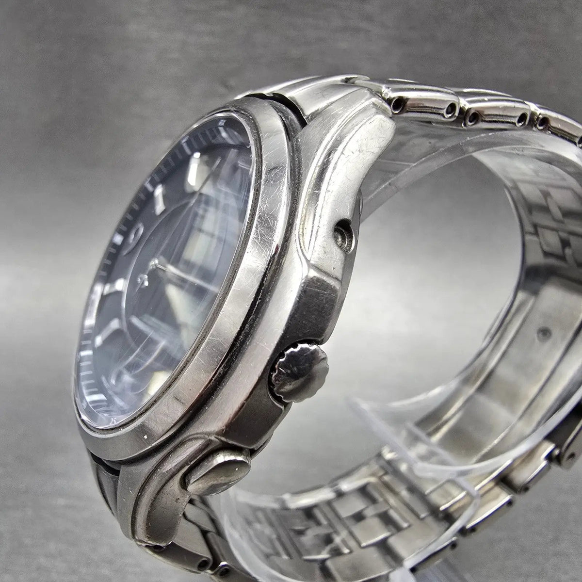 Citizen Eco-Drive Attesa Watch Men 41mm Black Dial Titanium Atomic Daydate PARTS4