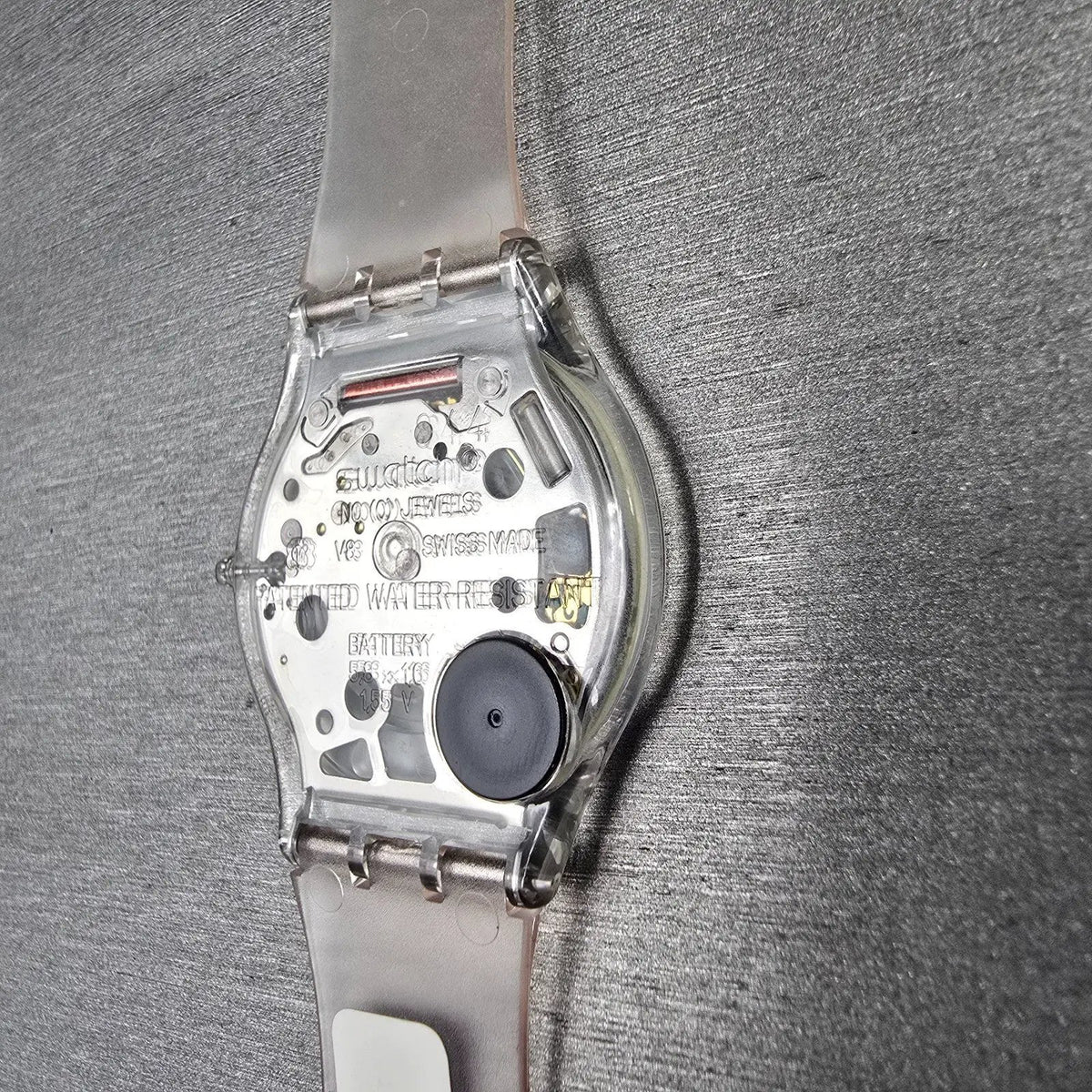 Swatch Jelly Skin Watch Men 34mm Skeleton Dial Clear Case SFK100 New Battery NOS11