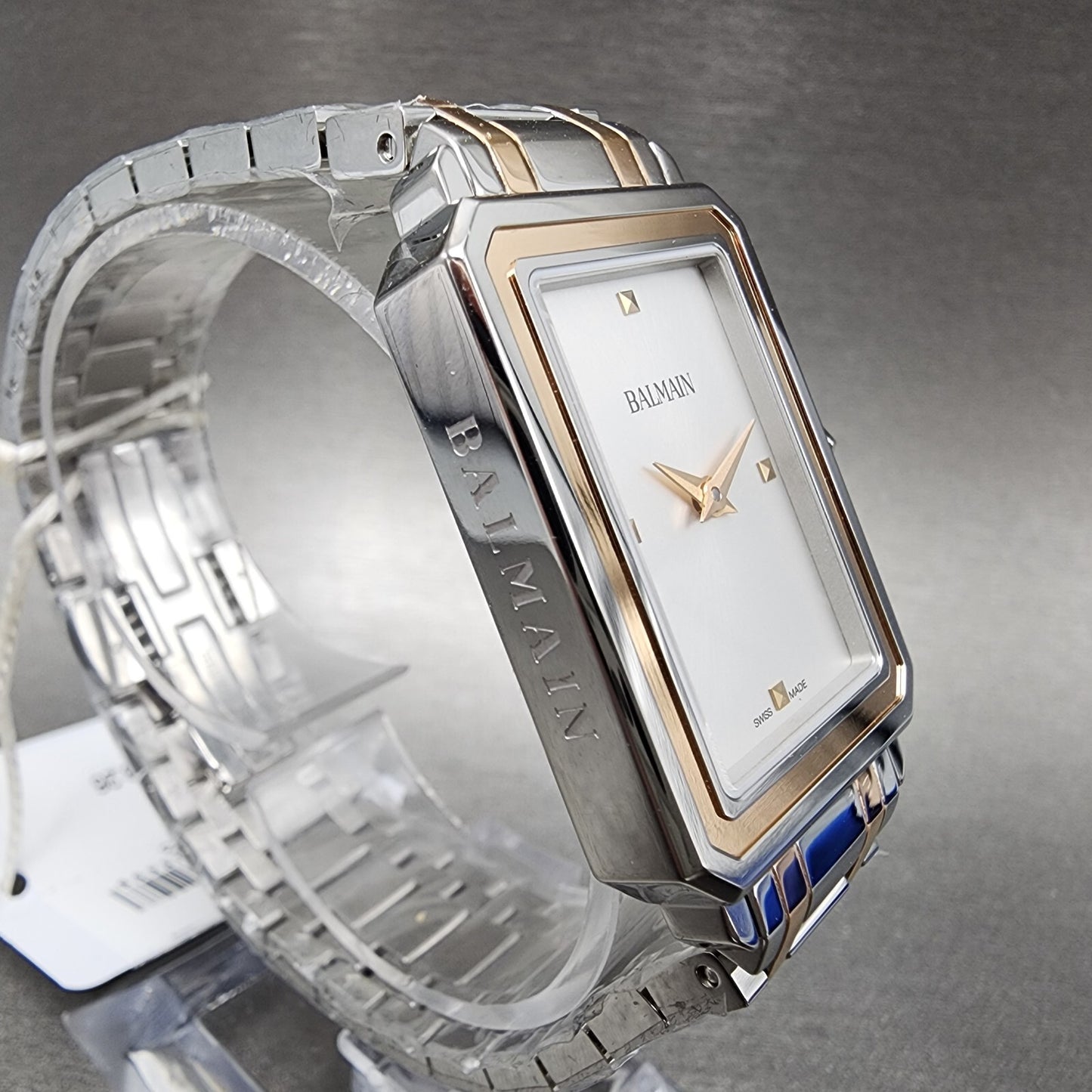 Balmain Beleganza Watch Women 25mm Silve Dial Two Tone Rectangle Rose Gold Tone3