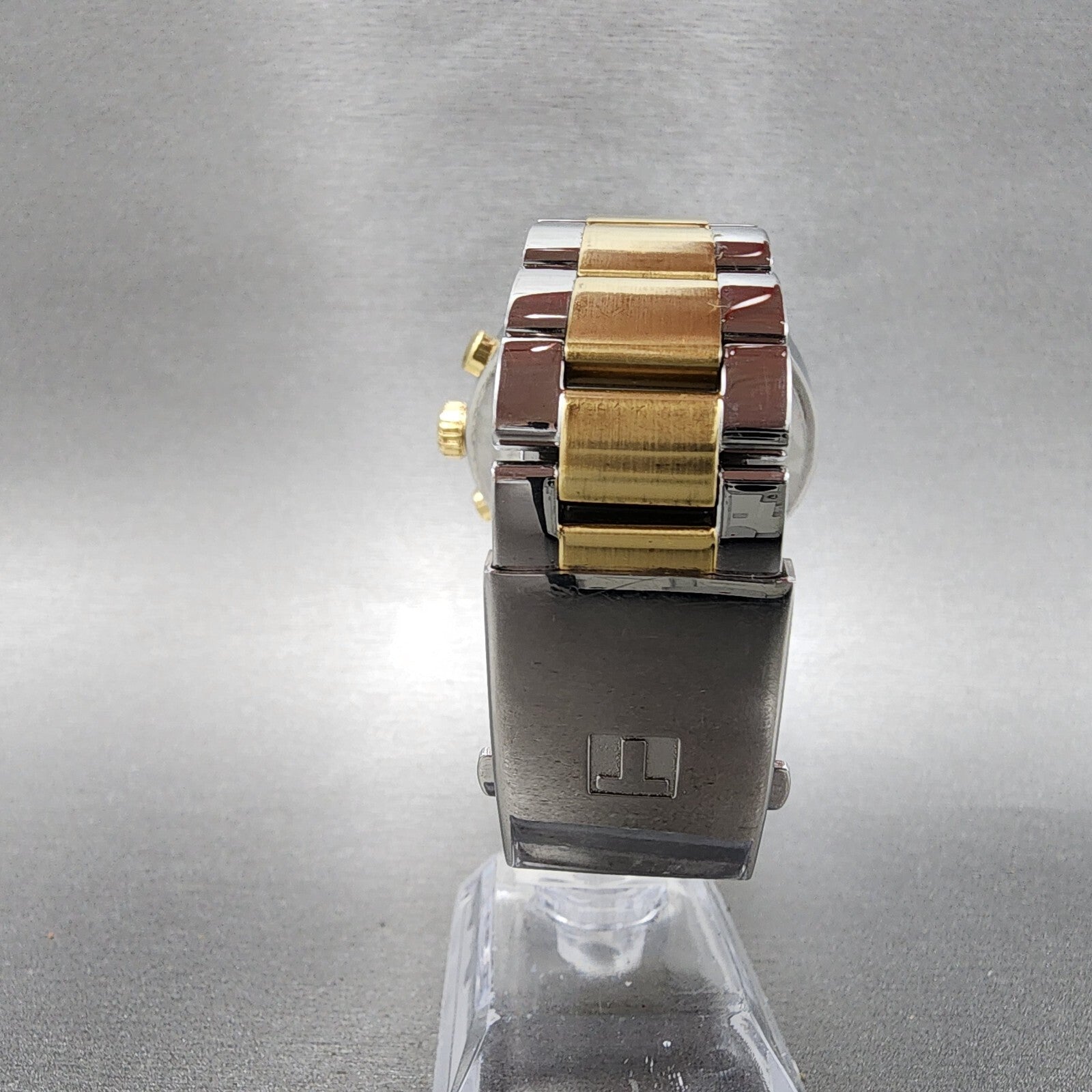 Tissot Chrono XL Classic Watch Men 45mm Green Dial Two Tone Date Round Swiss7