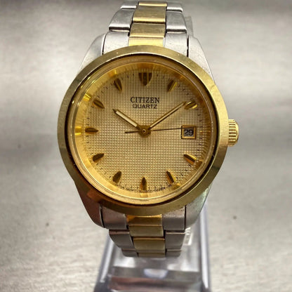 Citizen Watch Women 26mm Champagne Dial Two Tone Date Round 1012-S99418 New Batt0