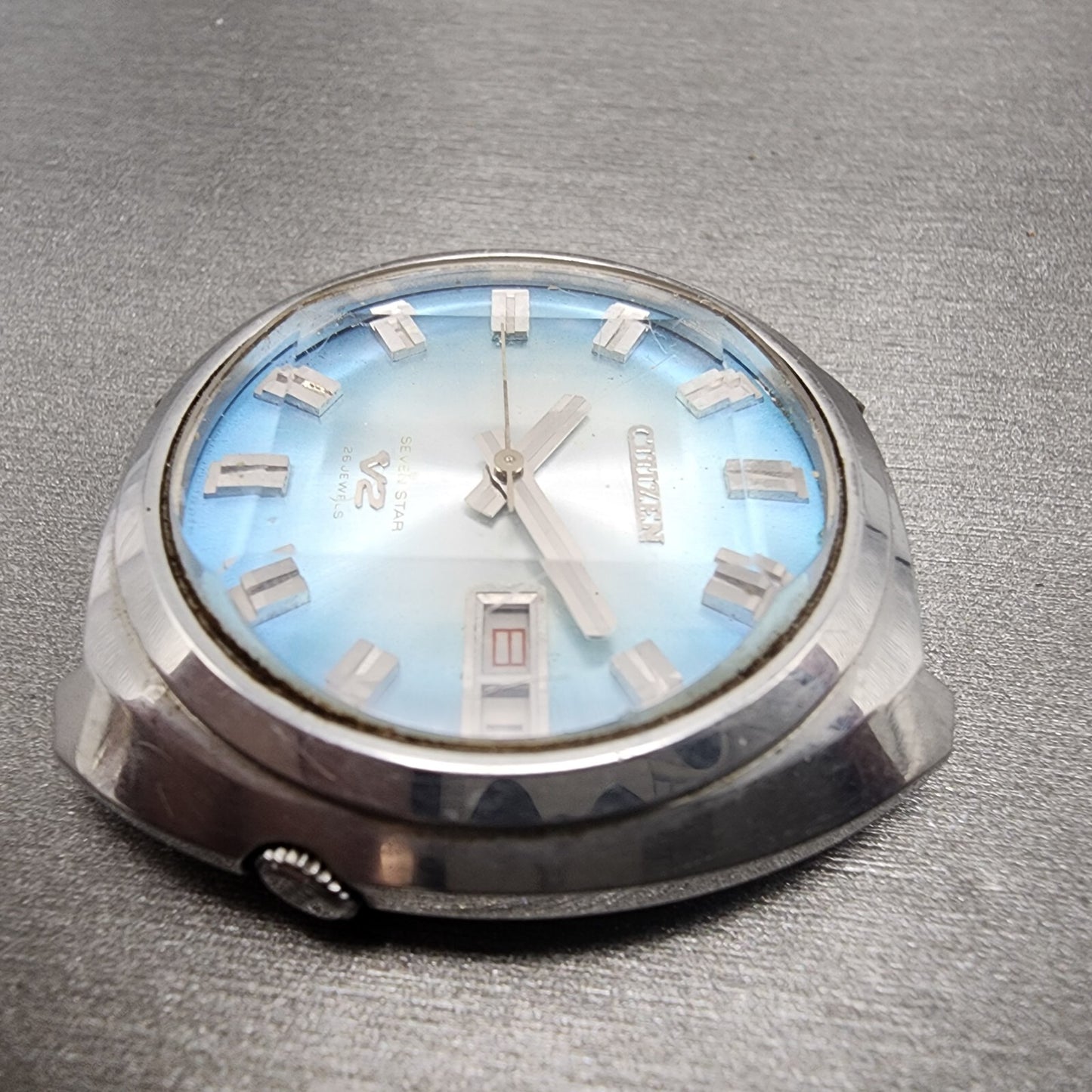 Citizen Sevenstar V2 Watch Men 38mm Blue Dial Steel Daydate 4771206 Auto PARTS6