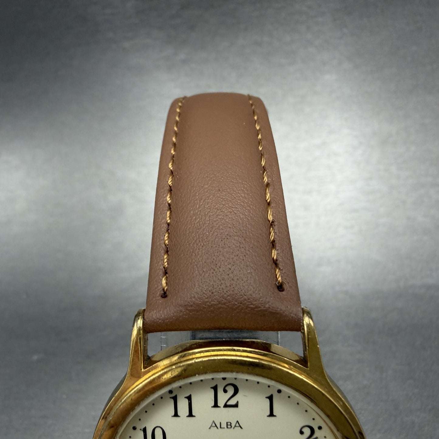 Seiko Alba Watch Men 33mm White Dial Gold Tone Round V501-6K80 New Battery4