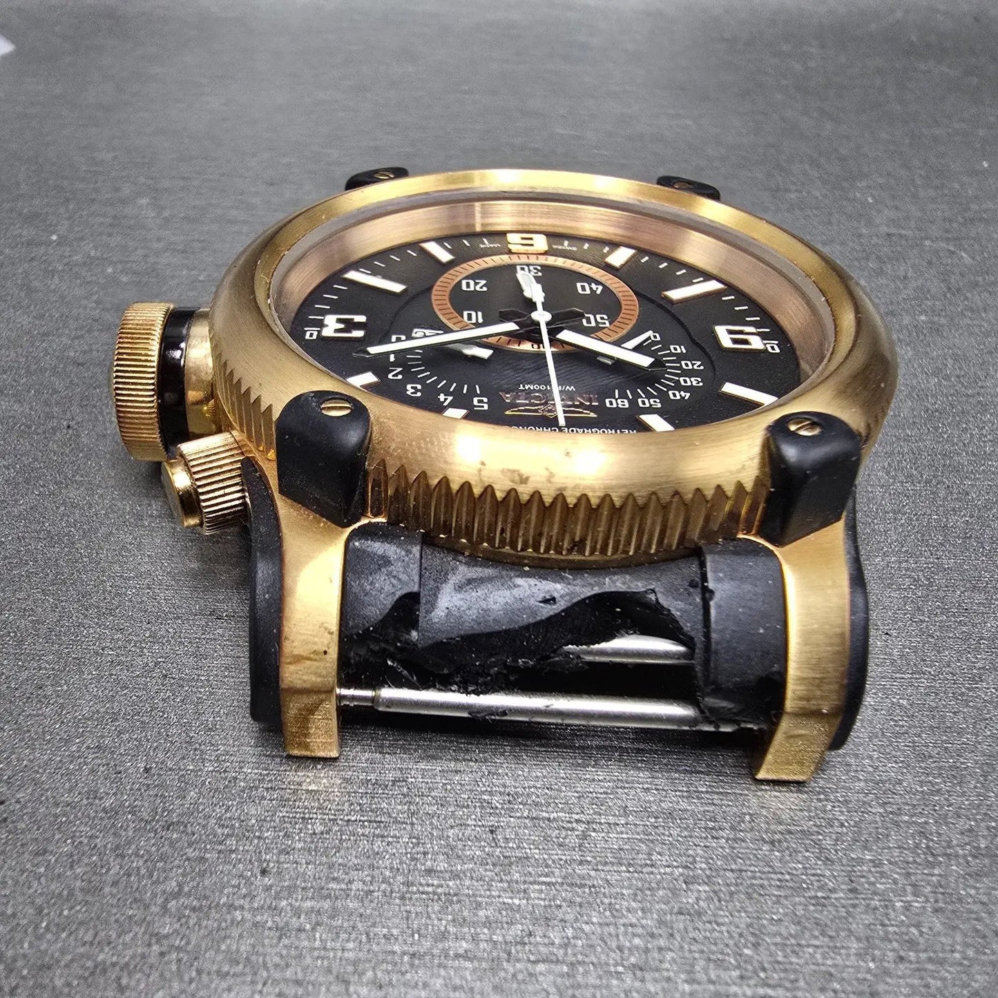 Invicta Russian Diver Chronograph Watch Men 52mm Black Dial Rose Gold New Batt4