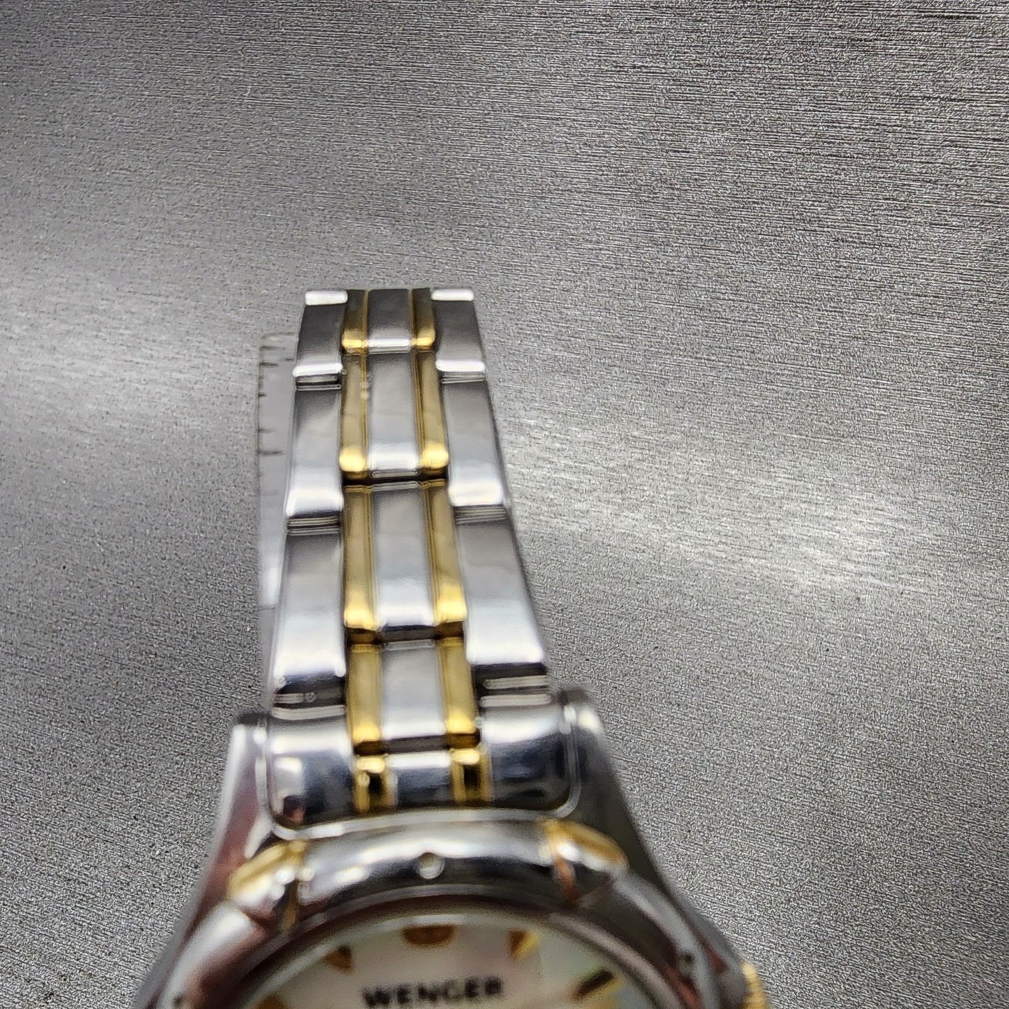 Wenger Watch Women 28mm MOP Dial Two Tone Date Round 70236 New Battery4