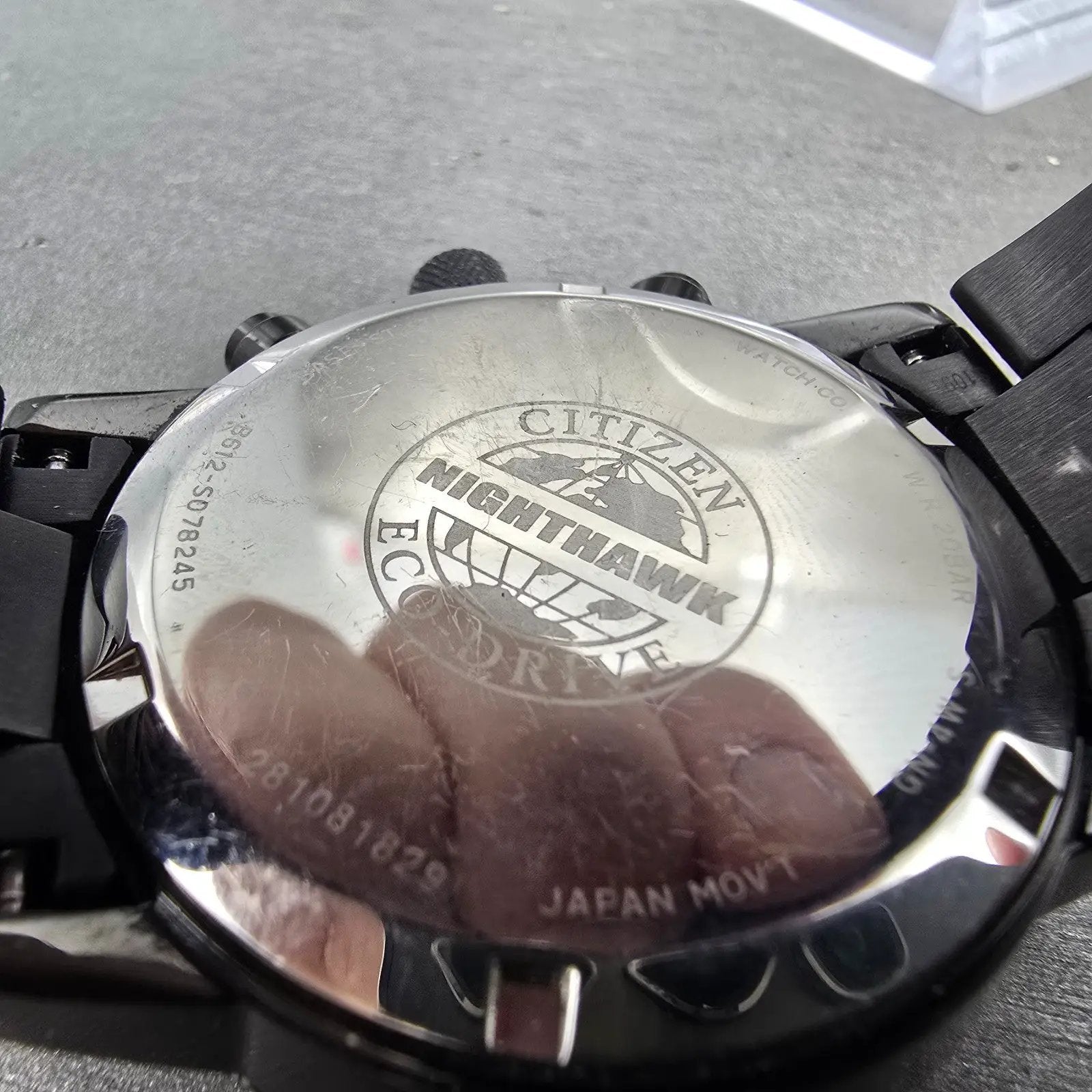 Citizen Eco-Drive Nighthawk Chronograph Watch Men 43mm Black Dial Black Runs JKN7