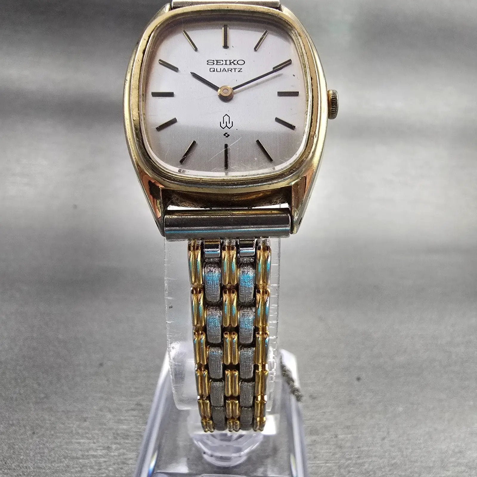Seiko Watch Women 24mm Silver Dial Gold Tone Oval 4130-5160 New Battery Vintage5