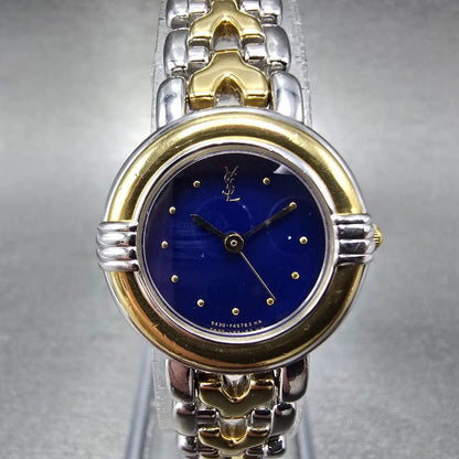 Yves Saint Laurent Watch Women 22mm Blue Dial Two Tone Round 5430-F43089 PARTS0