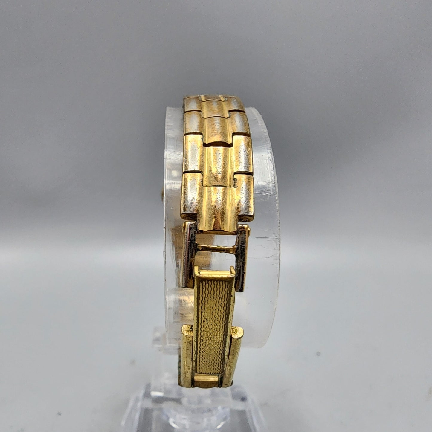 Stowa Pallas Watch Women Gold Tone Gold Dial 16mm Rectangle Manual Wind Runs