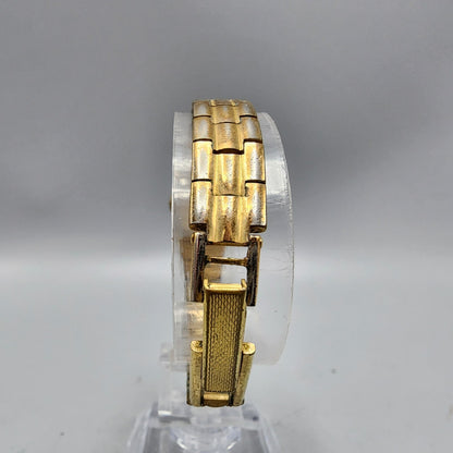 Stowa Pallas Watch Women Gold Tone Gold Dial 16mm Rectangle Manual Wind Runs