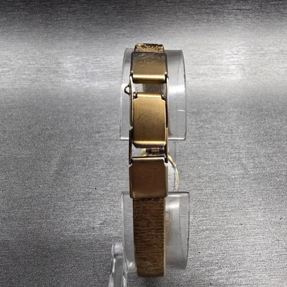 Citizen CQ Watch Women 16mm Black Dial Gold Tone Oval 5920-S49615 New Battery JF7