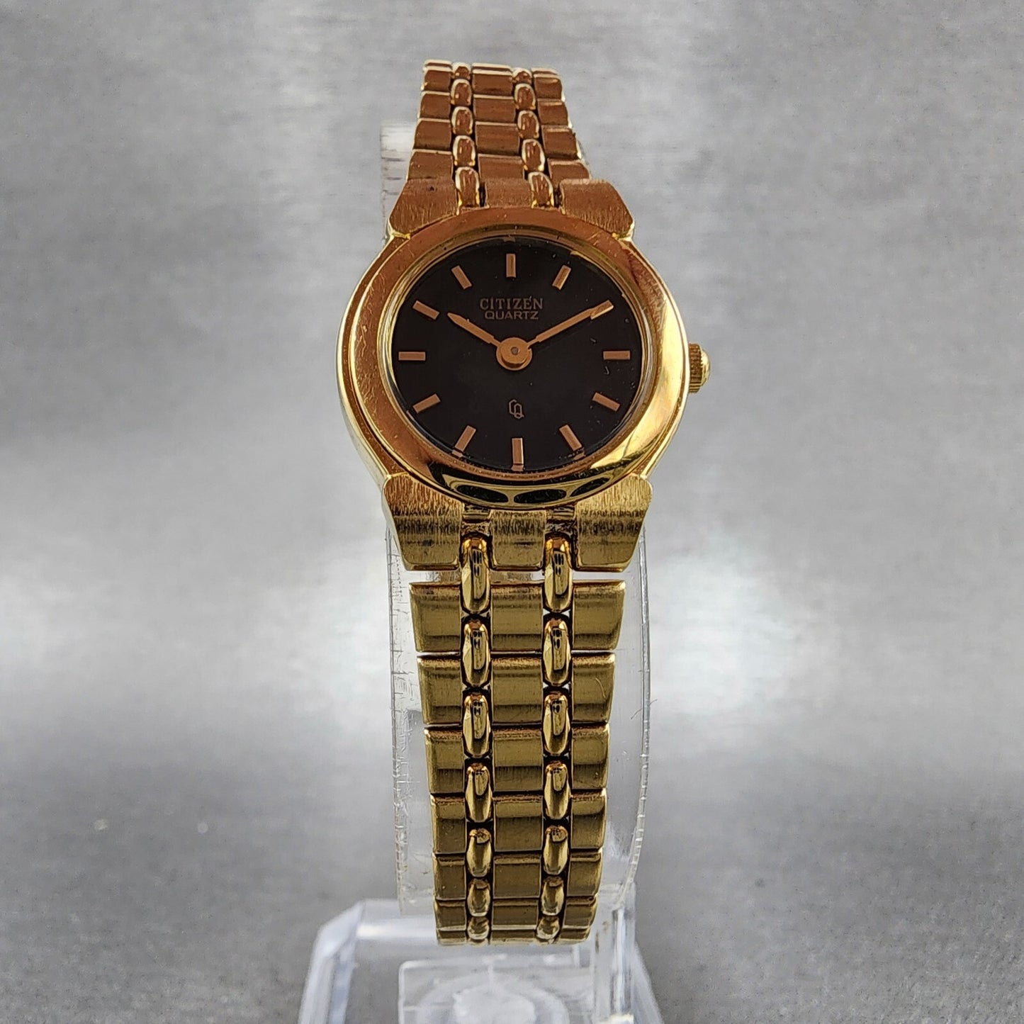 Citizen CQ Watch Women 20mm Black Dial Gold Tone Round 3220K02791 New Battery4