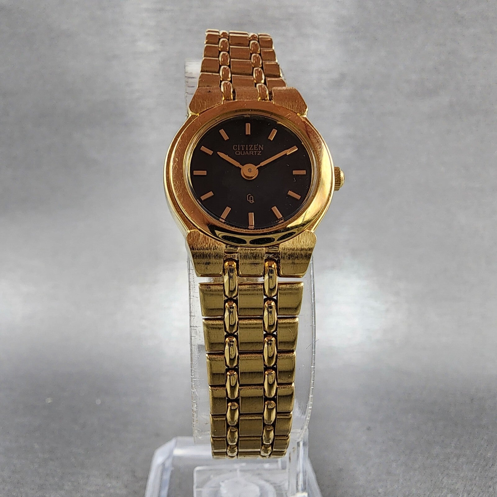 Citizen CQ Watch Women 20mm Black Dial Gold Tone Round 3220K02791 New Battery4