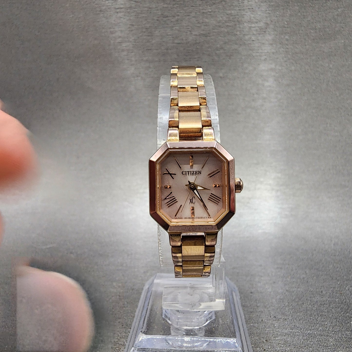 Citizen EcoDrive XC Watch Women 19mm White Dial Rose Gold Date B036 Runs5