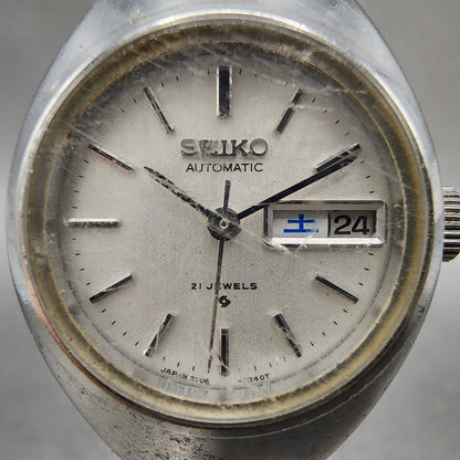 Seiko Automatic Watch Women 24mm Silver Dial Silver Tone Daydate 27060090 Runs1