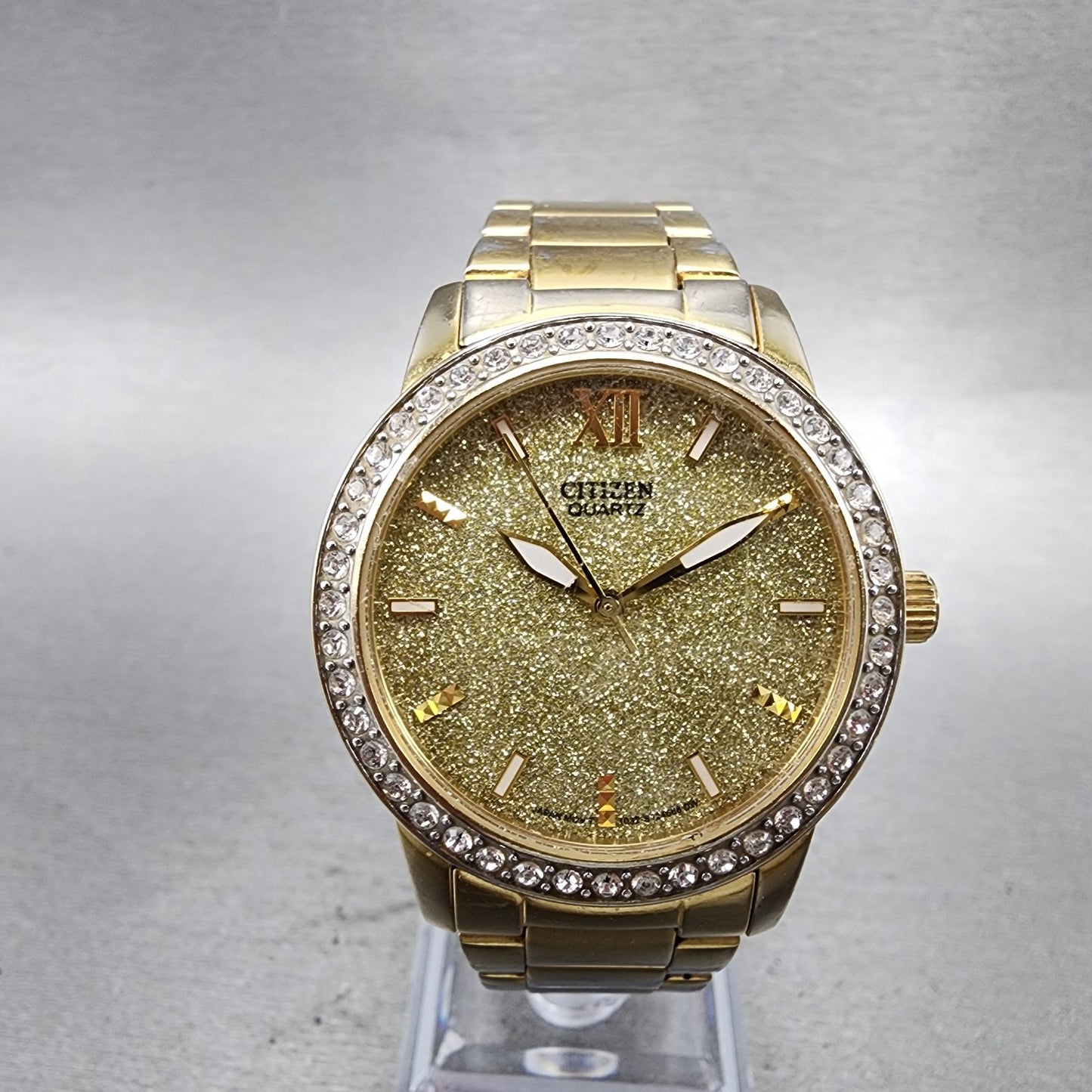 Citizen Watch Women 35mm Gold Dial Gold Tone Round EL302257P New Battery0