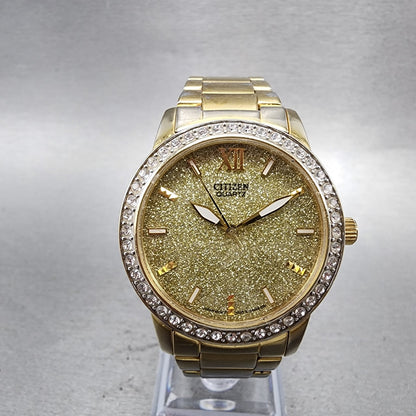 Citizen Watch Women 35mm Gold Dial Gold Tone Round EL302257P New Battery0