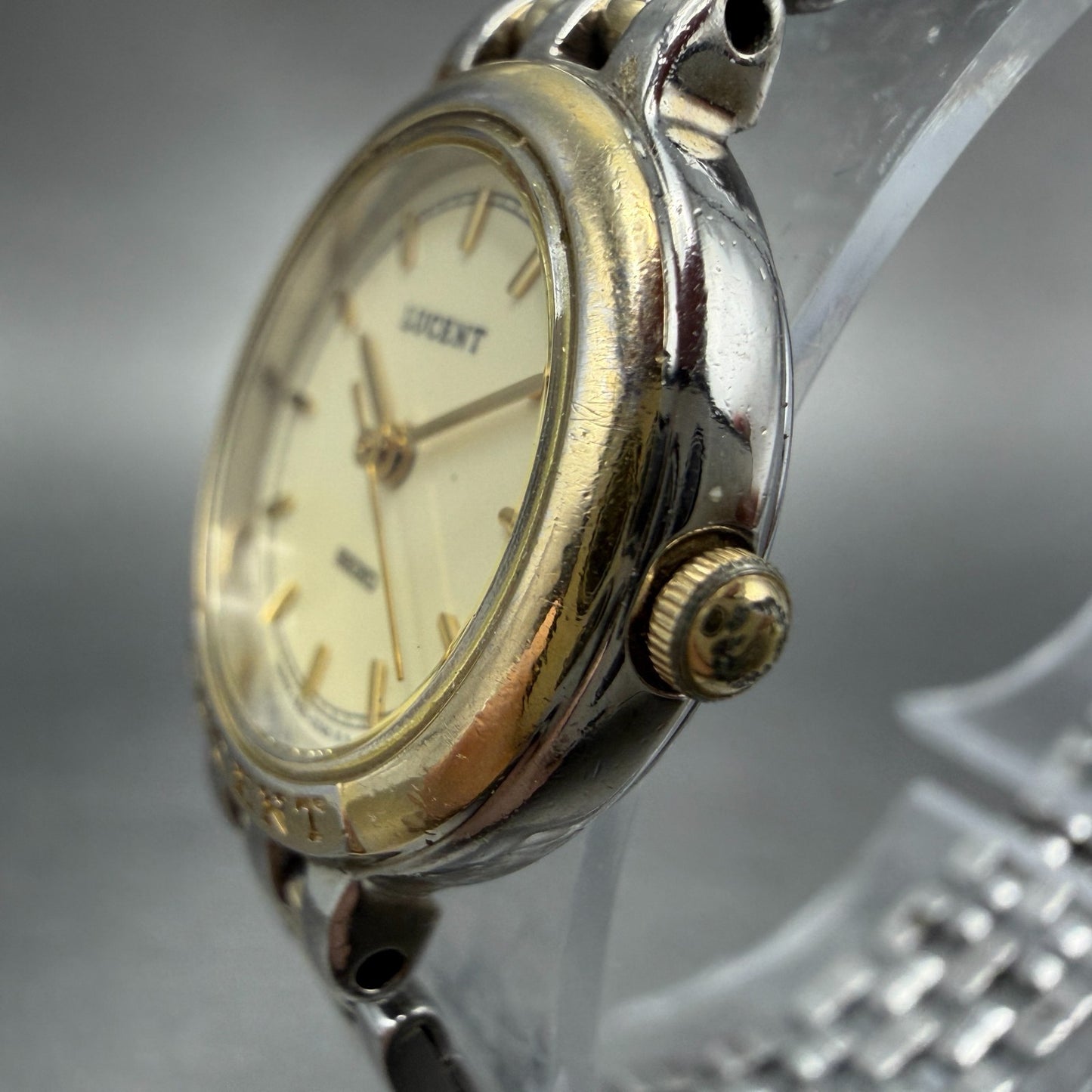 Seiko Watch Women 22mm Cream Dial Two Tone Round 4N21-0350 New Battery2