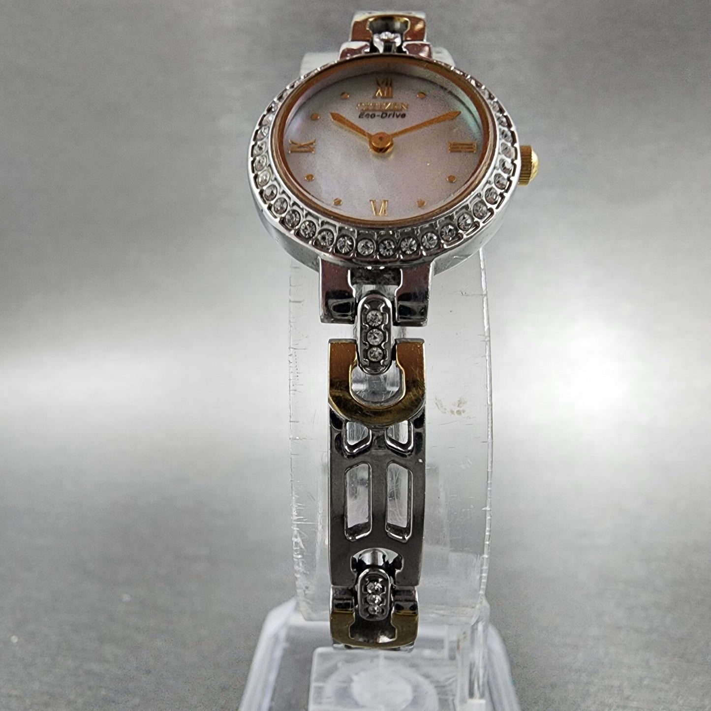 Citizen EcoDrive Watch Women 21mm MOP Dial Two Tone Round B023S011043 Runs5