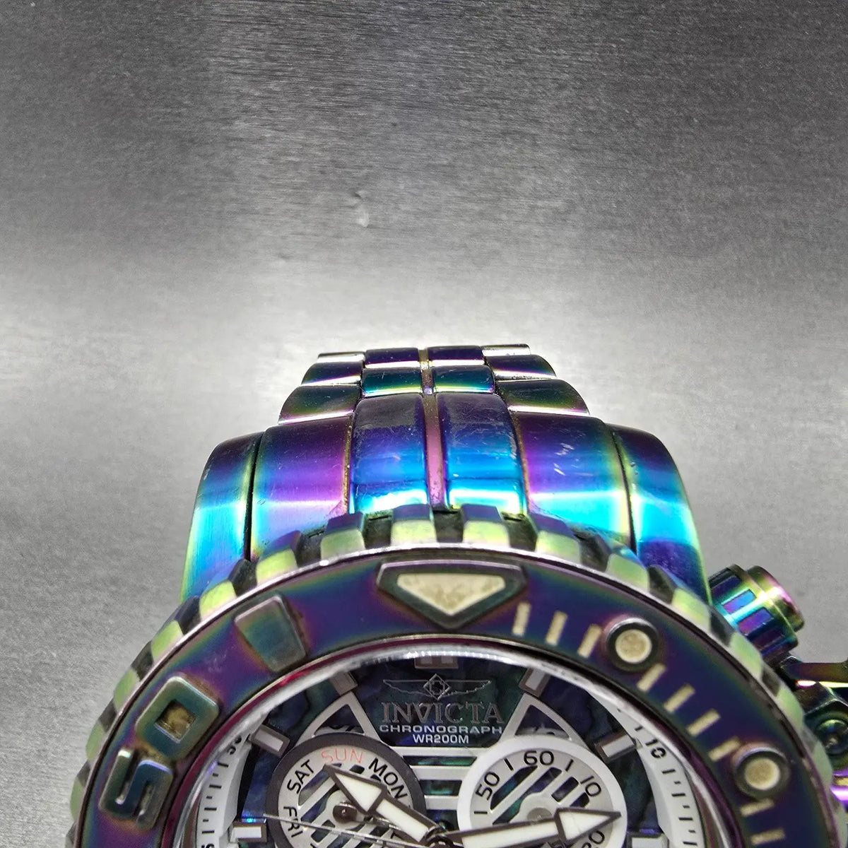 Invicta Sea Hunter Chronograph Watch Men 57mm Abalone Dial Rainbow 26413 PARTS5