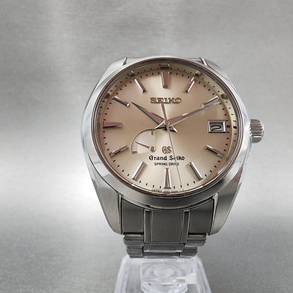 Grand Seiko SBGA001 Watch Men 40mm Champagne Dial Date Steel Date Full Set5