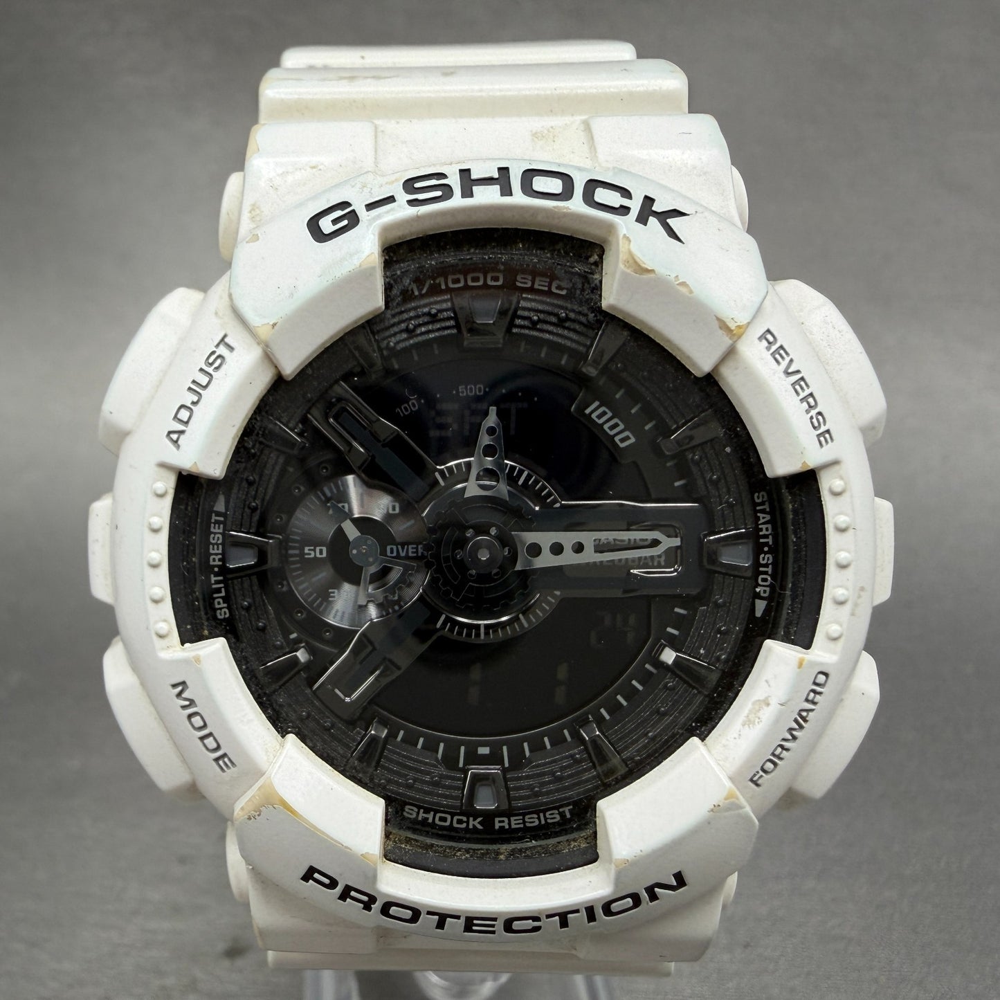 Casio G-Shock GA-110GW Watch Men 51mm Digital Analog White Alarm Chrono New Batt0